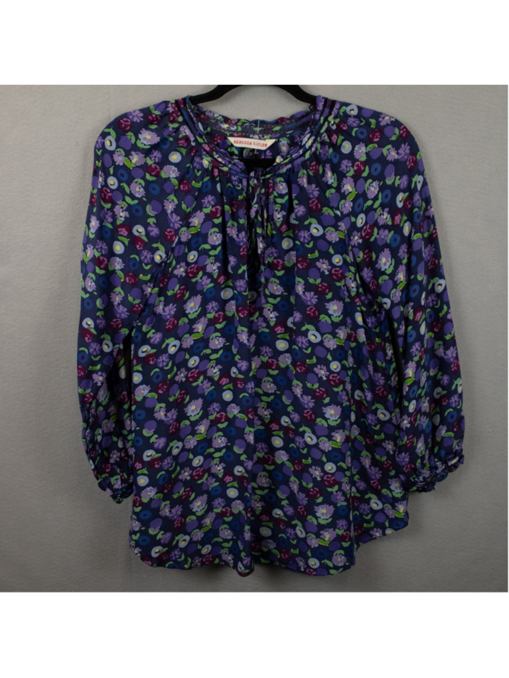 Rebecca Taylor floral silk peasant top-2